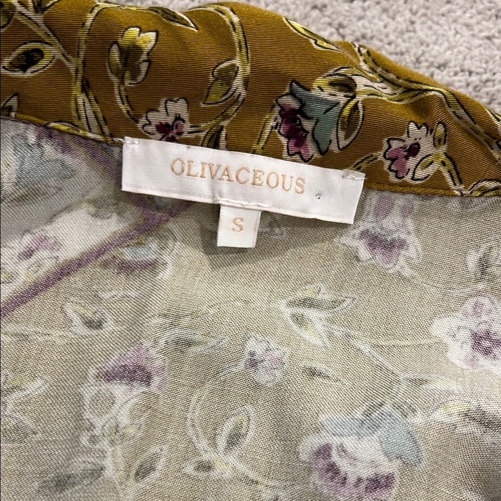 Patchwork Floral Two-Piece Set - Mustard, Dusty B… - image 2